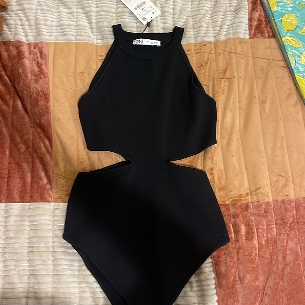 Zara Knit Tank Bodysuit with side cutouts